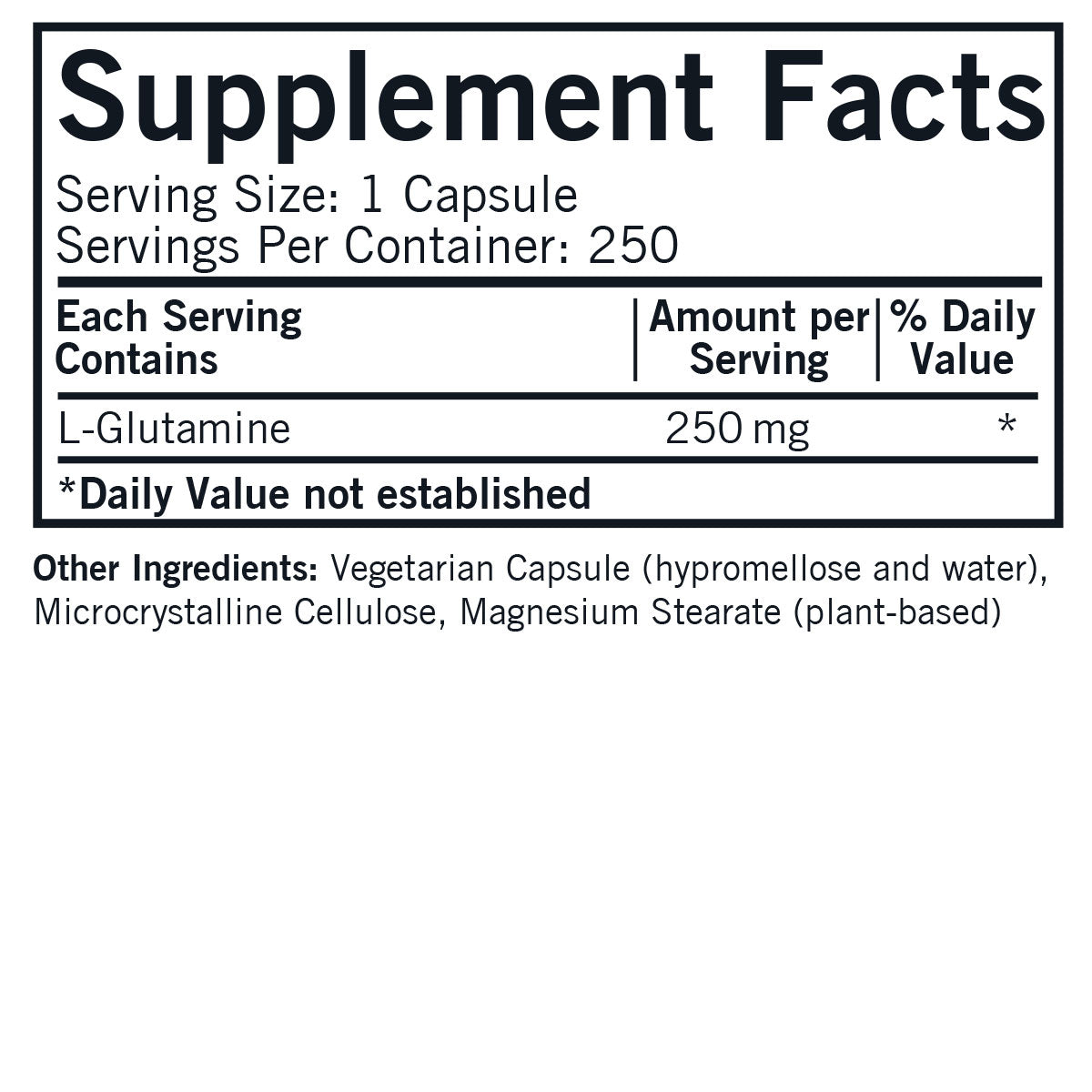 L-Glutamine Hypo Capsules 250 ct