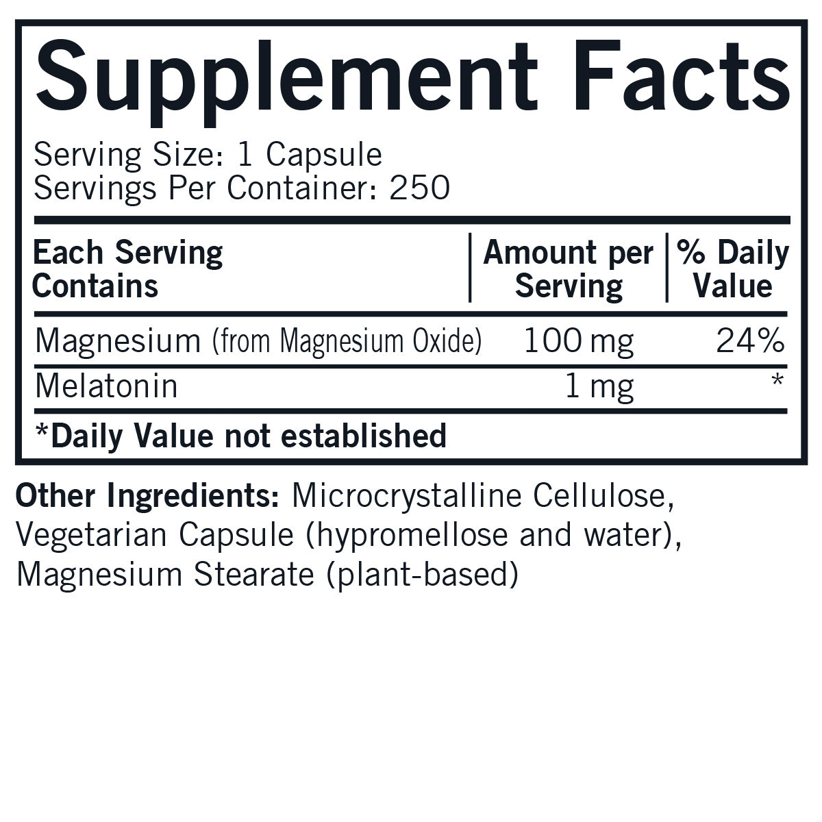 Melatonin Plus Magnesium Hypo Caps 250ct