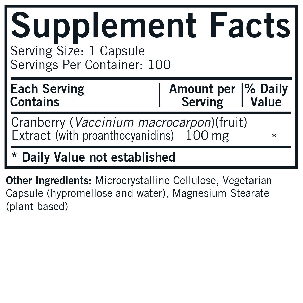 Cranberry Super Antioxidant 100 mg - Hypoallergenic