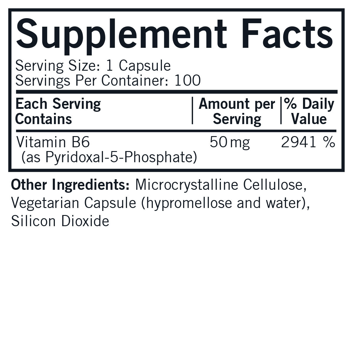 P-5-P (Pyridoxal-5-Phosphate) 50 mg - Hypoallergenic