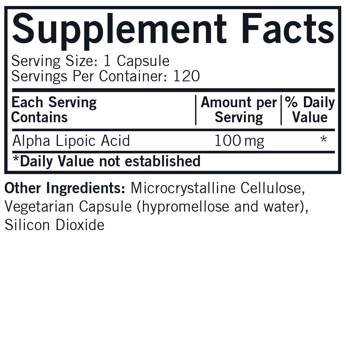 Alpha Lipoic Acid 100 mg - Hypoallergenic