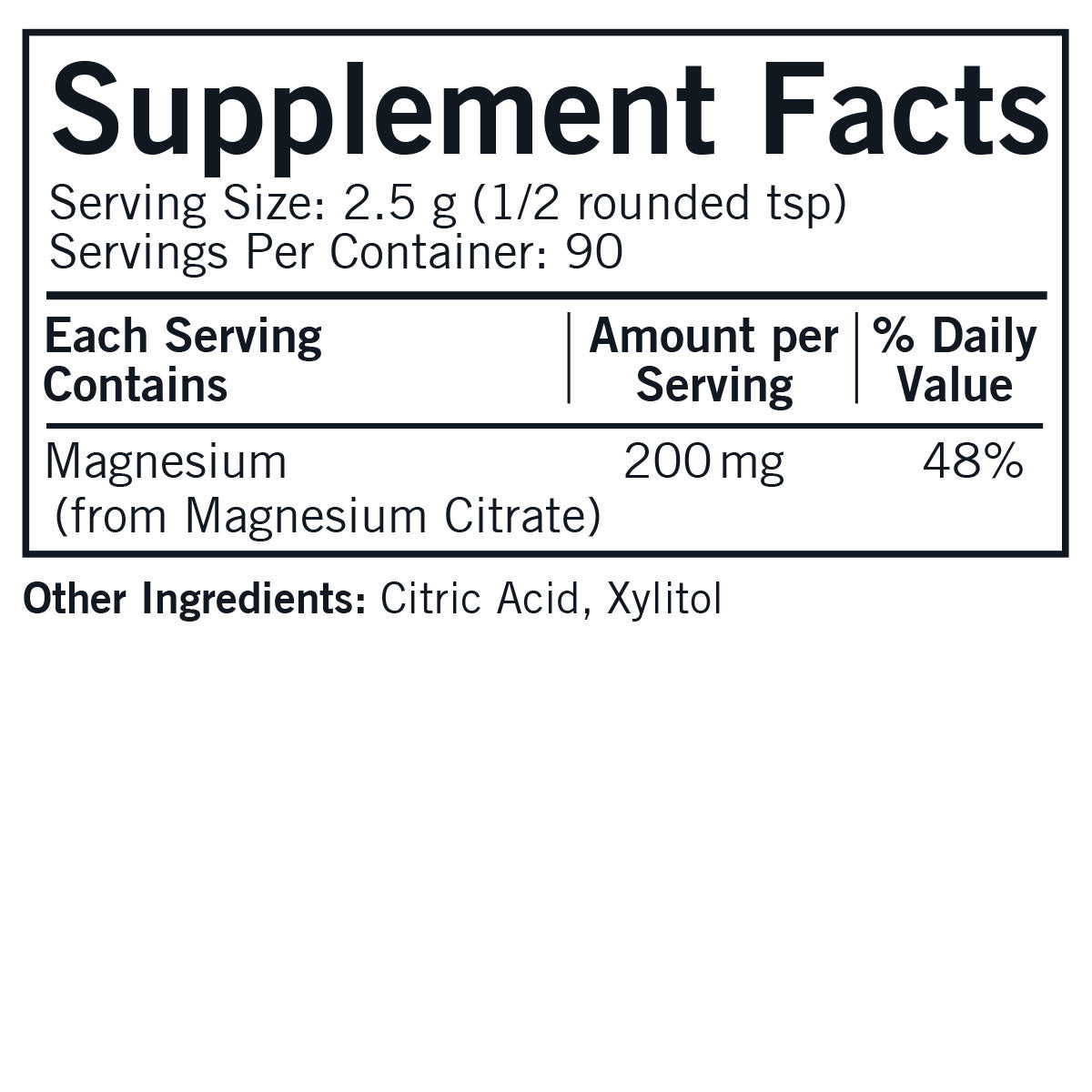 Magnesium Citrate Soluble Powder - Hypoallergenic