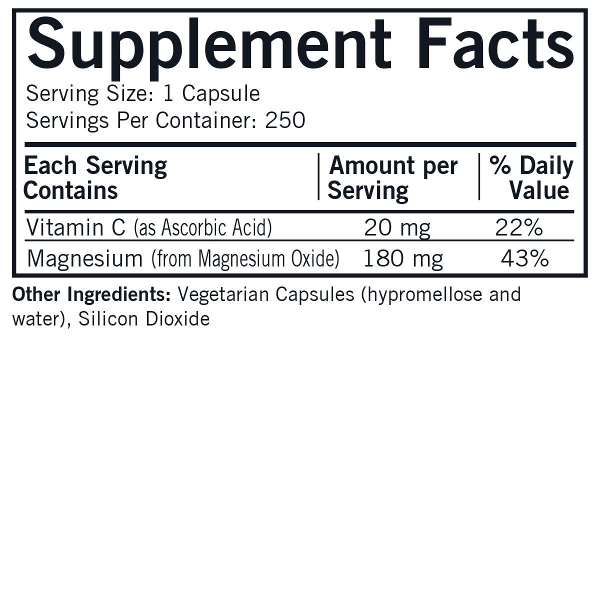 Buffered Magnesium Oxide 180 mg - Hypoallergenic