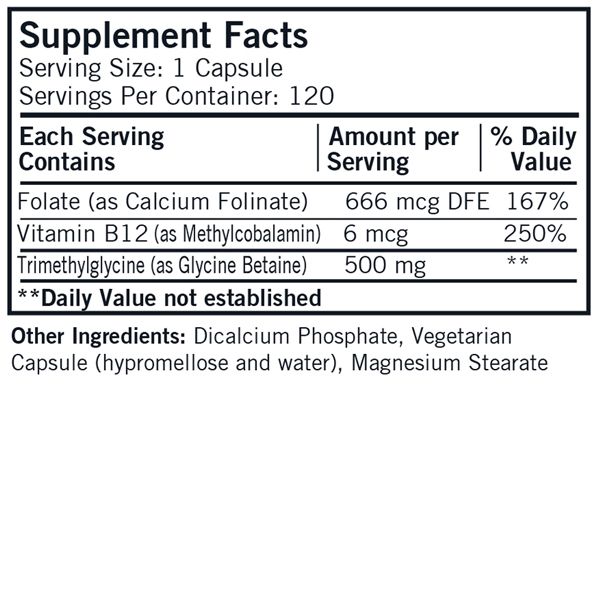 TMG 500 mg with Folate & Methyl B12 - Hypoallergenic