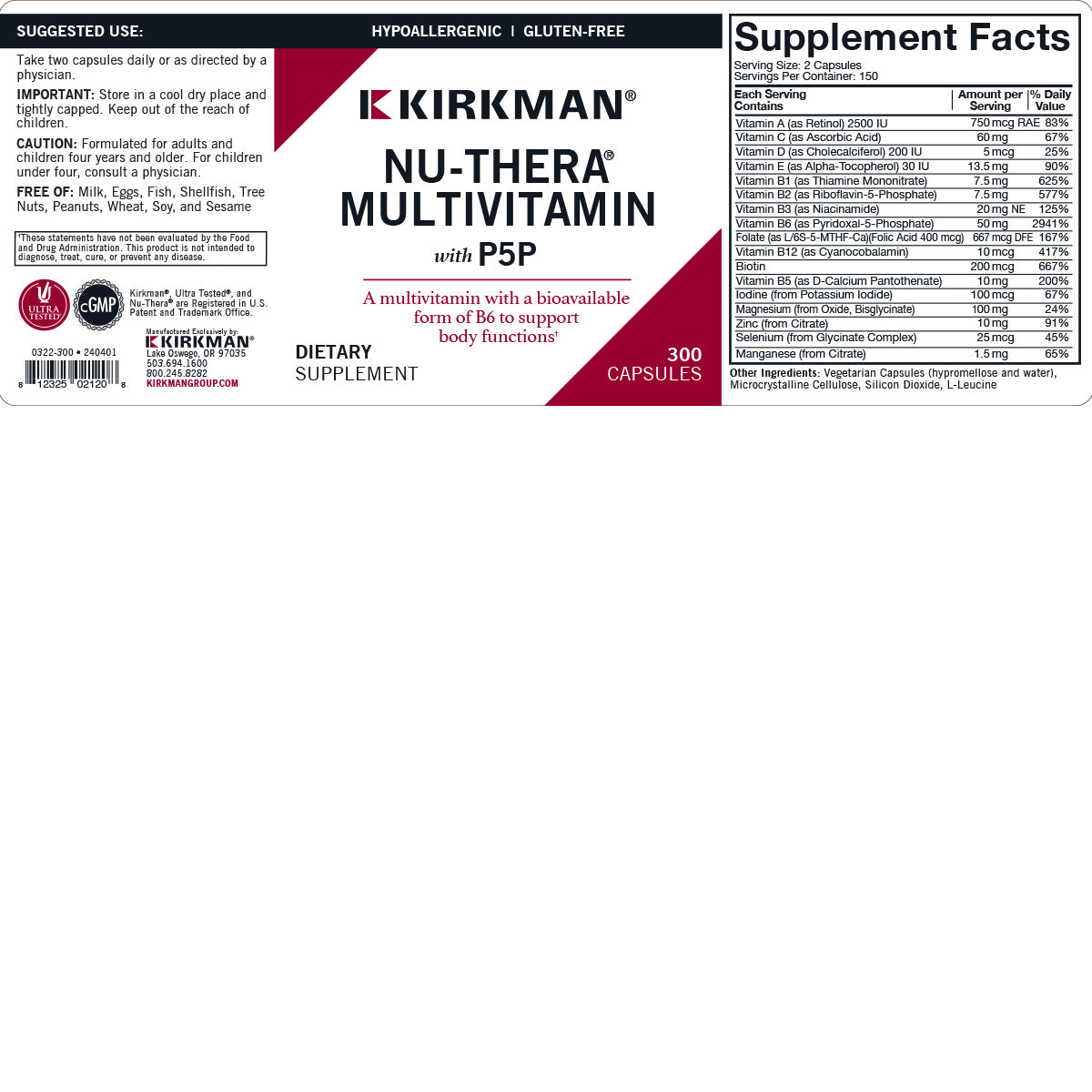 Nu-Thera Mulitvitamin with P5P Hypo