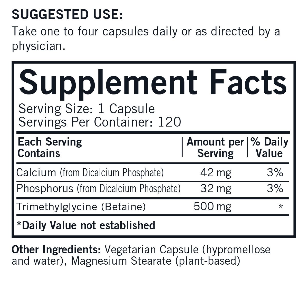 TMG 500 mg - Hypoallergenic