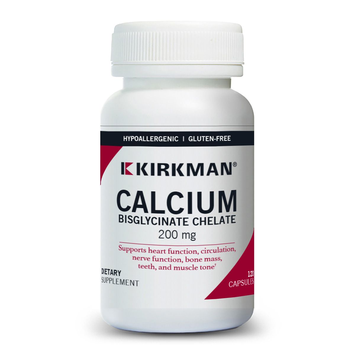 Kirkman Calcium Bisglycinate Chelate 200 mg (Without Vitamin D-3)