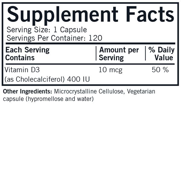 Vitamin D3 400 IU - Hypoallergenic