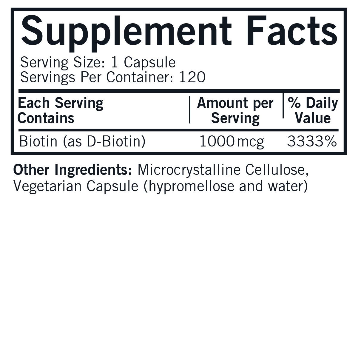 D-Biotin 1000 mcg - Hypoallergenic