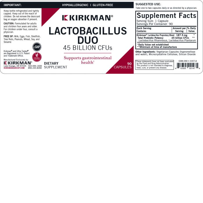 Lactobacillus Duo™ - Hypoallergenic