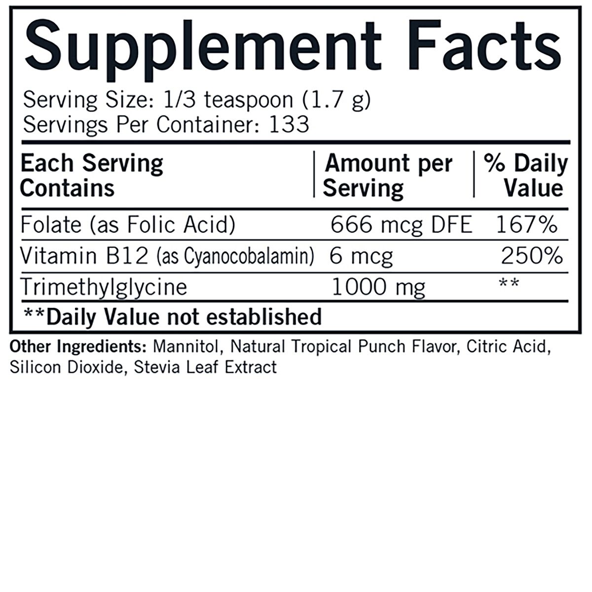 TMG with Folic Acid & B12 Powder 8oz