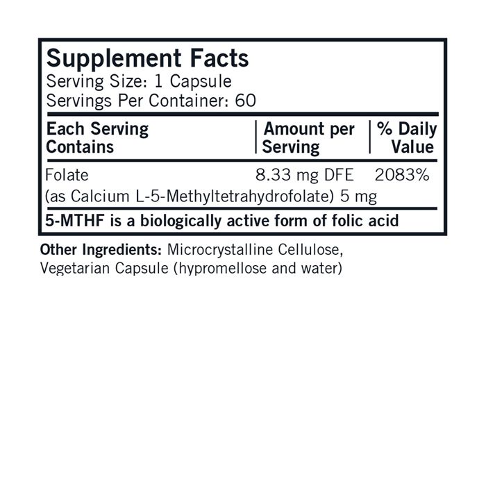 5-MTHF ([L/6S]-5-Methyltetrahydrofolate) 5 mg - Hypoallergenic