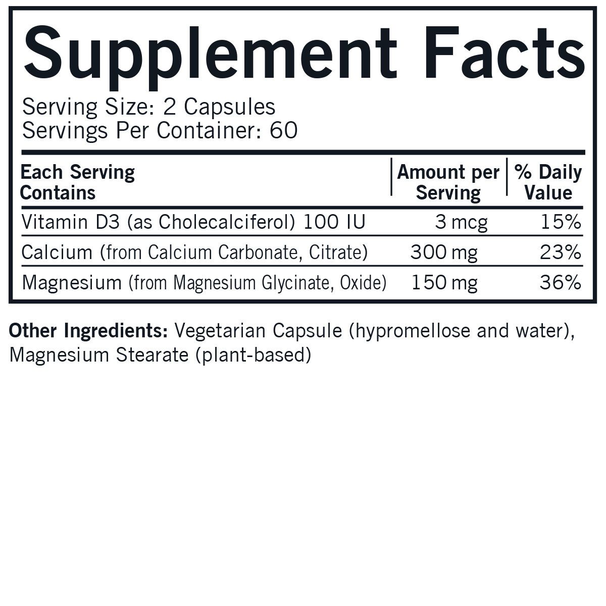 Calcium & Magnesium with Vitamin D - Hypoallergenic