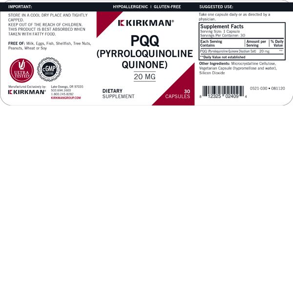 PQQ (Pyrroloquinoline Quinone) - Hypoallergenic