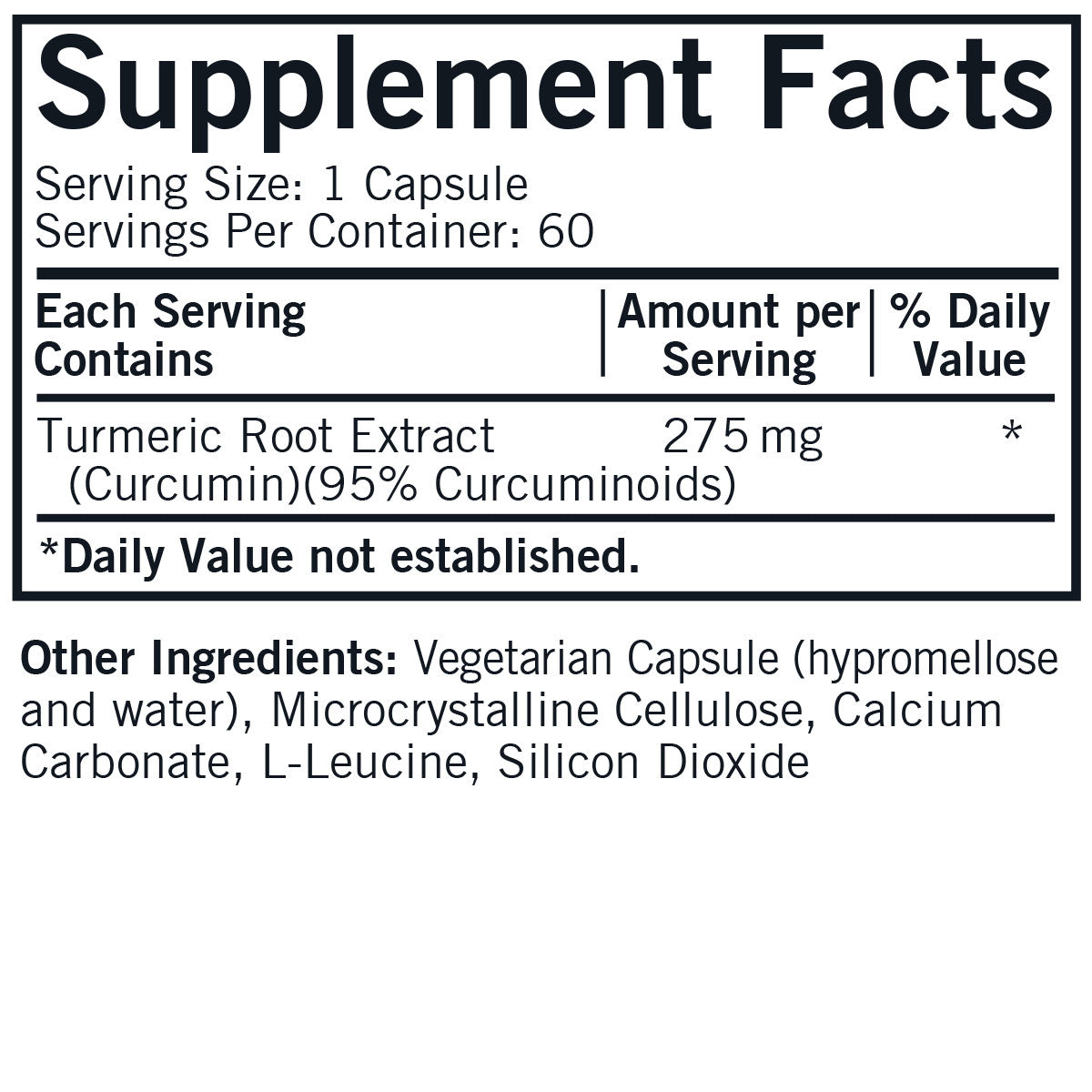 Curcumin Turmeric Root Extract 275 mg