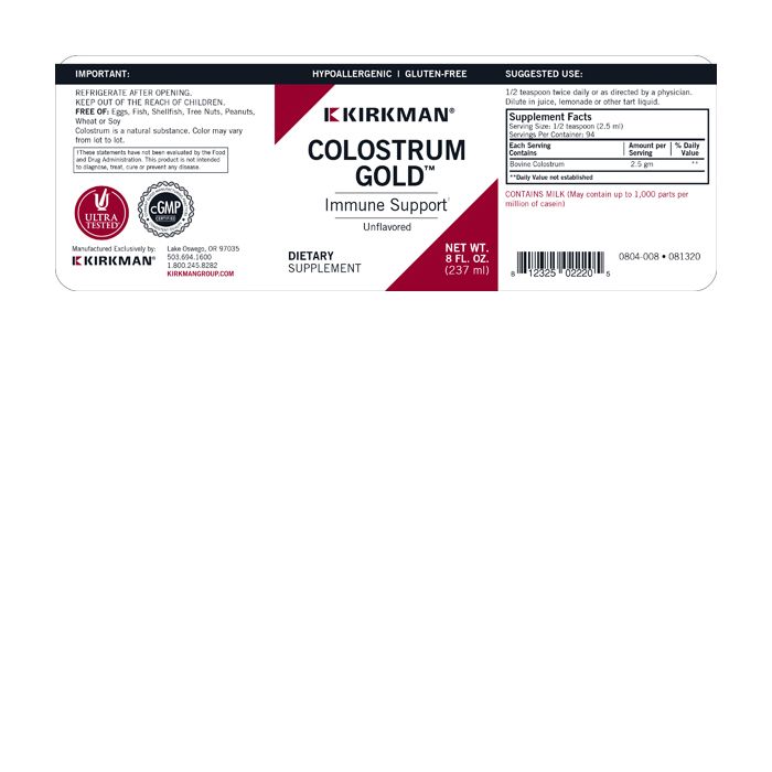 Colostrum Gold™ Immune Support – Unflavored – Hypoallergenic