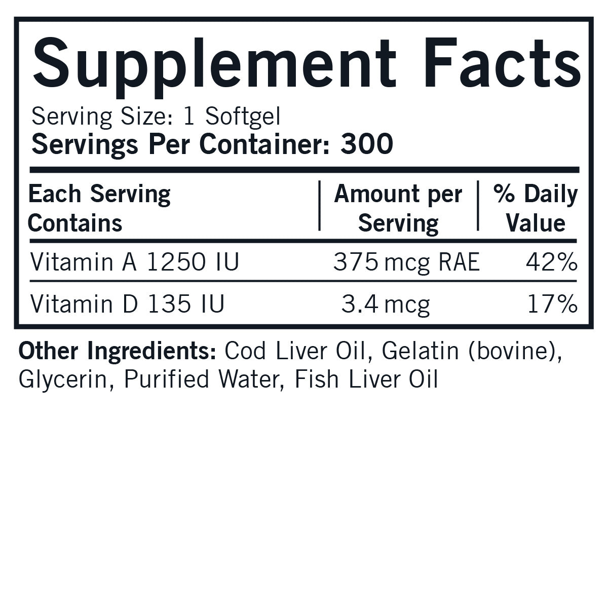 Cod Liver Oil with Vitamins A & D